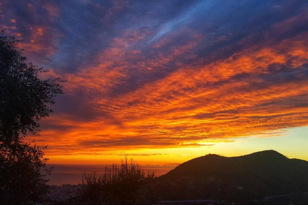 فيلا La Vivagna - Casa Vista Mare Tra Gli Ulivi Leivi المظهر الخارجي الصورة